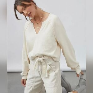 Pilcro Anthropologie Notch Neck Sweatshirt